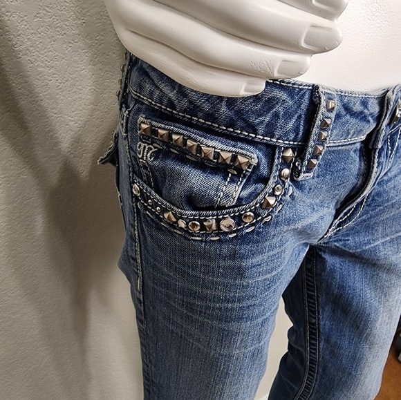 Miss Me Bootcut Low Rise Embellished Jeans Size 29 - Picture 10 of 15